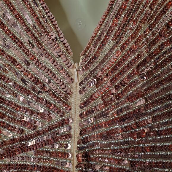 Mac Duggal 5372 Sequin Embellished Sleeveless Long Gown Rose Gold Size 8 NWT - Picture 9 of 13